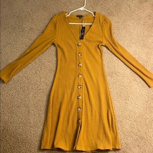 Velvet Heart Mustard Dress